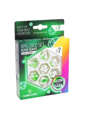 Gamegenic - Toxic Stones Glow Series RPG Dice Set