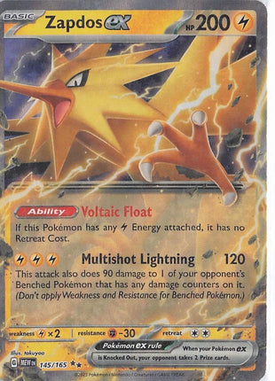 Zapdos ex 145/165