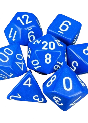 Chessex - Blue/White Opaque Poly 7 Dice Set