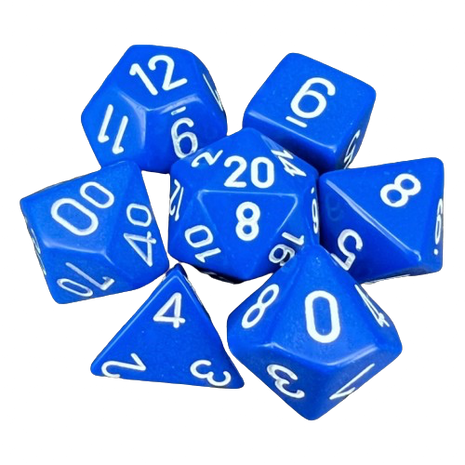 Chessex - Blue/White Opaque Poly 7 Dice Set