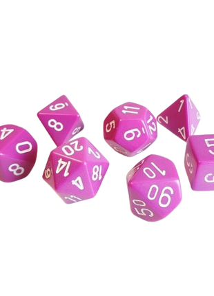 Chessex - Light Purple/White Opaque Poly 7 Dice Set