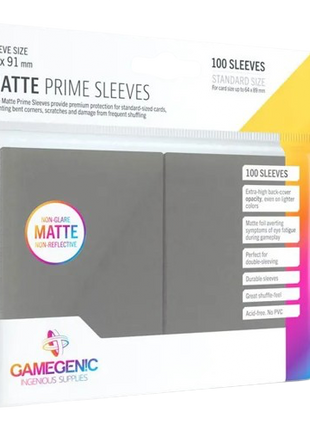 Gamegenic - Grey Matte Prime Sleeves (100)