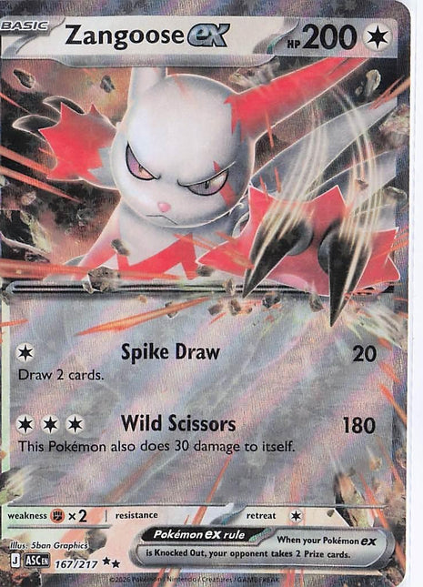 Zangoose ex 167/217