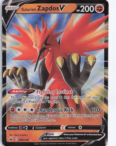 Galarian Zapdos V 080/198