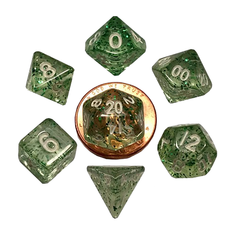 FanRoll - Ethereal Green Mini Poly Dice Set