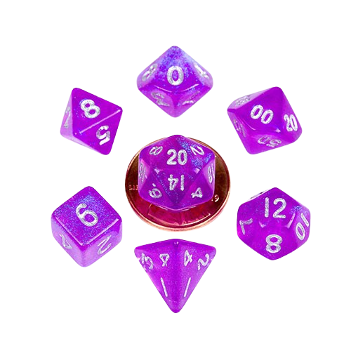 FanRoll - Stardust Purple Mini Poly Dice Set