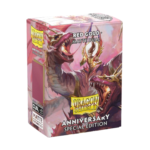 Dragon Shield - Matte Dual Red Gold Anniversary Special Edition Sleeves (100)