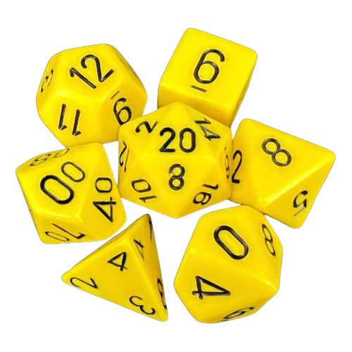 Chessex - Yellow/Black Opaque Poly 7 Dice Set