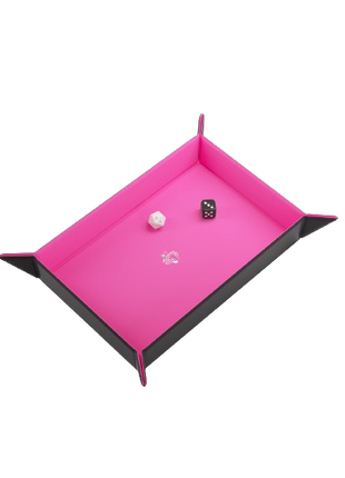 Gamegenic - Black/Pink Rectangle Magnetic Dice Tray