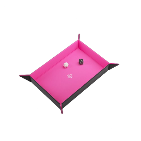 Gamegenic - Black/Pink Rectangle Magnetic Dice Tray