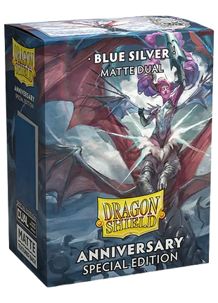 Dragon Shield - Matte Blue Silver Sleeves (100)