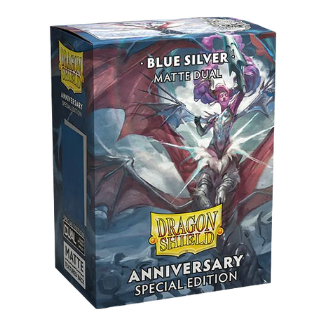 Dragon Shield - Matte Blue Silver Sleeves (100)