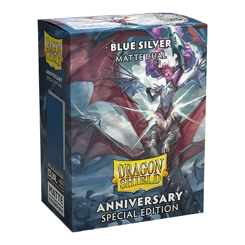 Dragon Shield - Matte Blue Silver Sleeves (100)