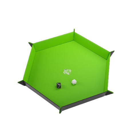 Gamegenic - Black/Green Hexagonal Magnetic Dice Tray
