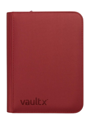 Vault X - Metallic Red 4 Pocket Zip Binder