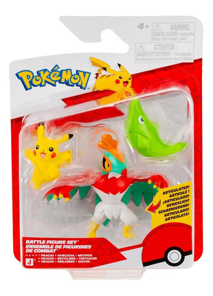 Pokemon - Pikachu, Hawlucha & Metapod Battle Figure Set