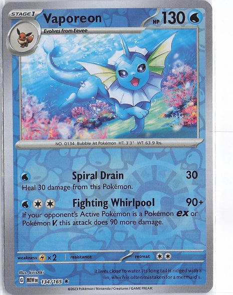 Vaporeon 134/165 (RH)