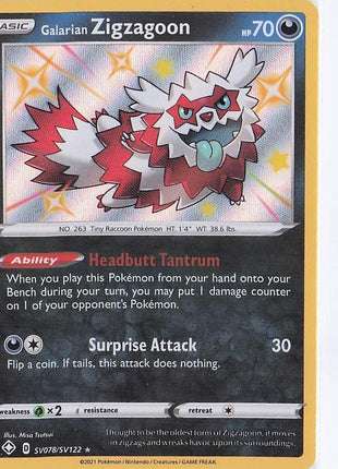 Galarian Zigzagoon SV078/SV122