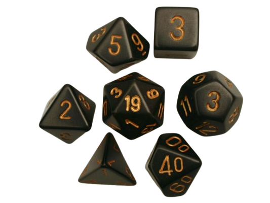 Chessex - Black/Gold Opaque Poly 7 Dice Set