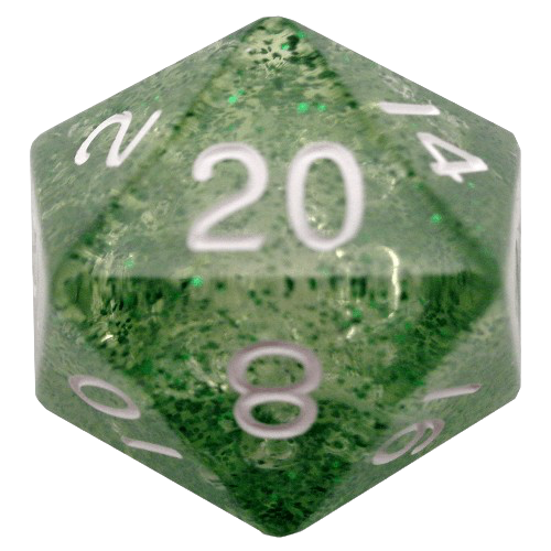 FanRoll - 35mm Mega Acrylic D20: Ethereal Green