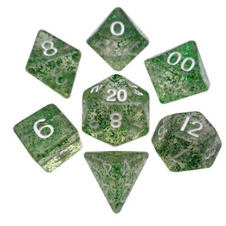 Metallic Dice Games - 7 Count Mini Dice Poly Set - Ethereal Green