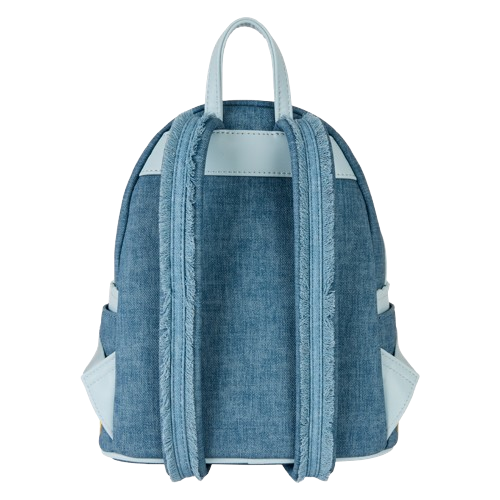 Loungefly - Disney: Dogs & Cats Floral Faux Denim Fringe Mini Backpack