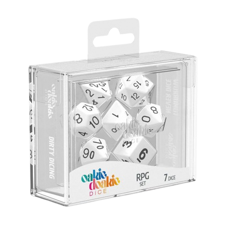 Oakie Doakie Dice - Solid White RPG Dice Set