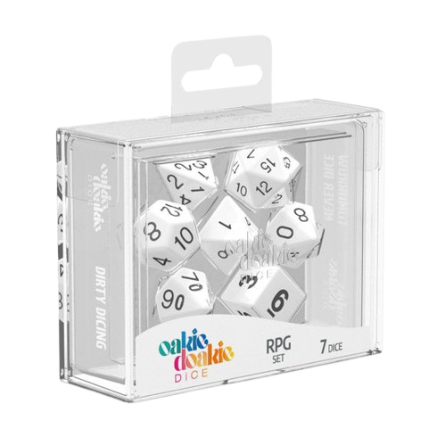 Oakie Doakie Dice - Solid White RPG Dice Set