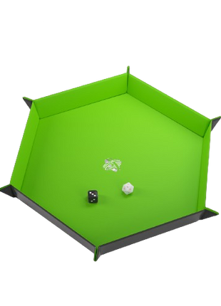 Gamegenic - Black/Green Hexagonal Magnetic Dice Tray