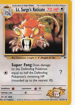 Lt. Surge's Raticate 51/132