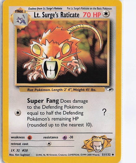 Lt. Surge's Raticate 51/132