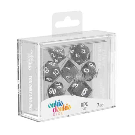 Oakie Doakie Dice - Speckled Black RPG Dice Set