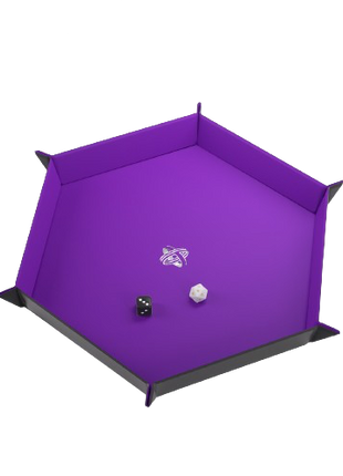 Gamegenic - Black/Purple Hexagonal Magnetic Dice Tray
