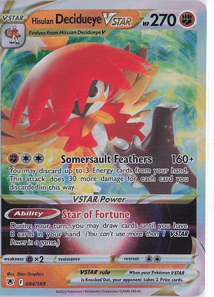 Hisuian Decidueye VSTAR 084/189
