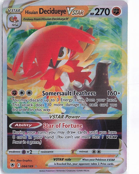 Hisuian Decidueye VSTAR 084/189
