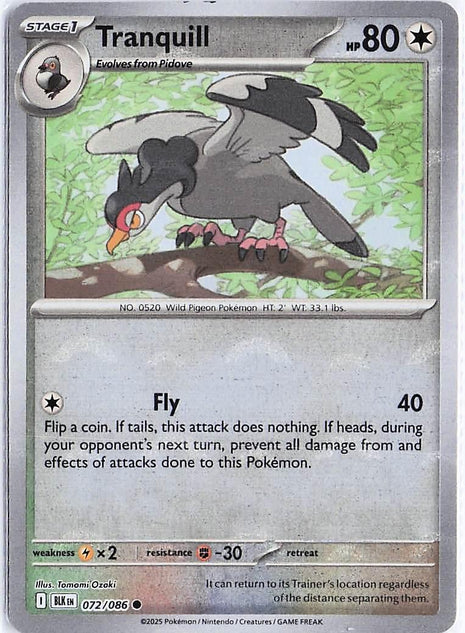 Tranquill 072/086 (Pokeball Holo)