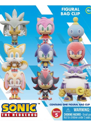 Sonic The Hedgehog - Series 5: Flocked 3D Character Bag Clip Blind Bag