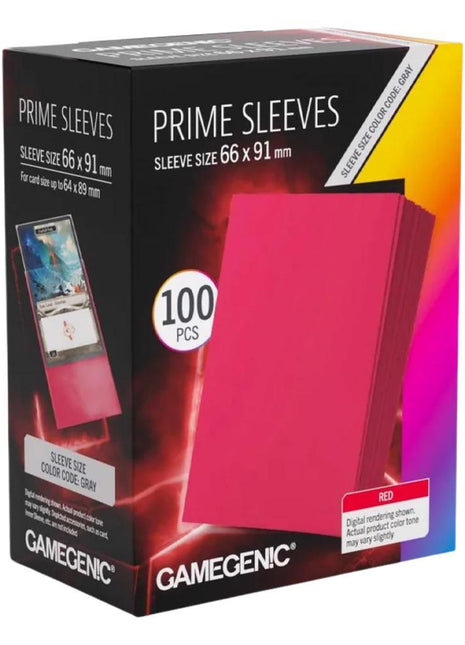Gamegenic - Prime Red 66x91 Sleeves (100)