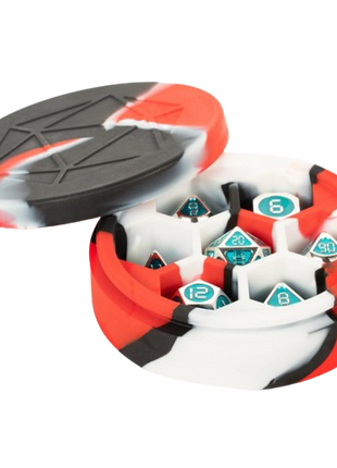 Sillicone Round Dice Case (Red/Black/White)