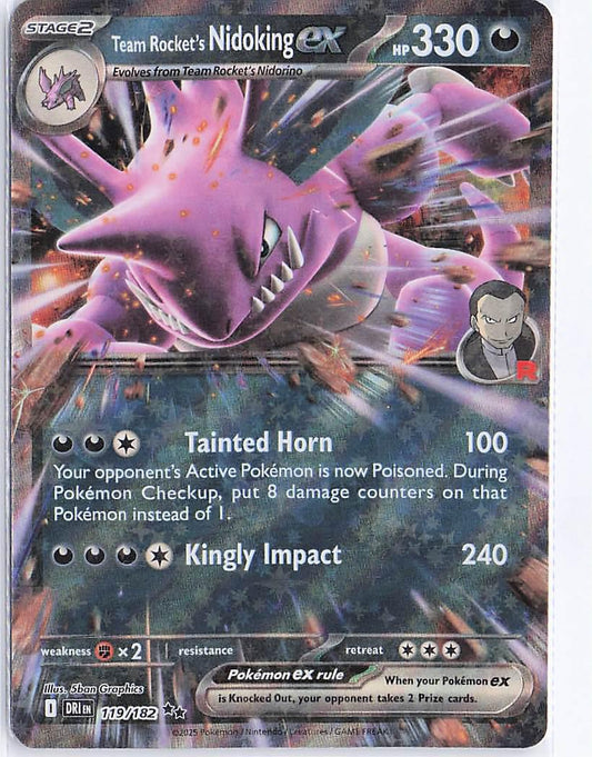 Team Rocket’s Nidoking ex 119/182