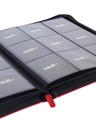Vault X - Red 9 Pocket Zip Binder