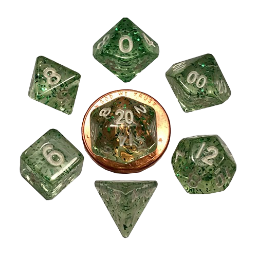 FanRoll - Ethereal Green Mini Poly Dice Set