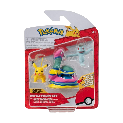 Pokemon - Pikachu, Alolan Muk & Machop Battle Figure Set