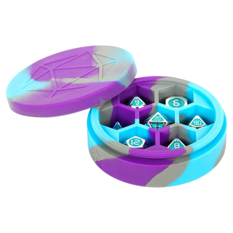 Sillicone Round Dice Case (Purple/Gray/Light Blue)