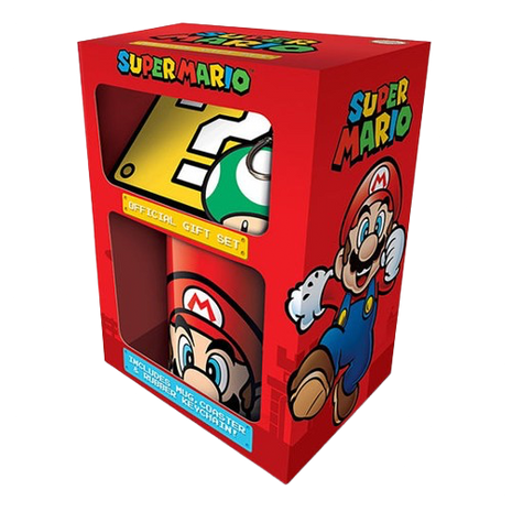 Super Mario - Mario Mug Coaster & Keychain Gift Set