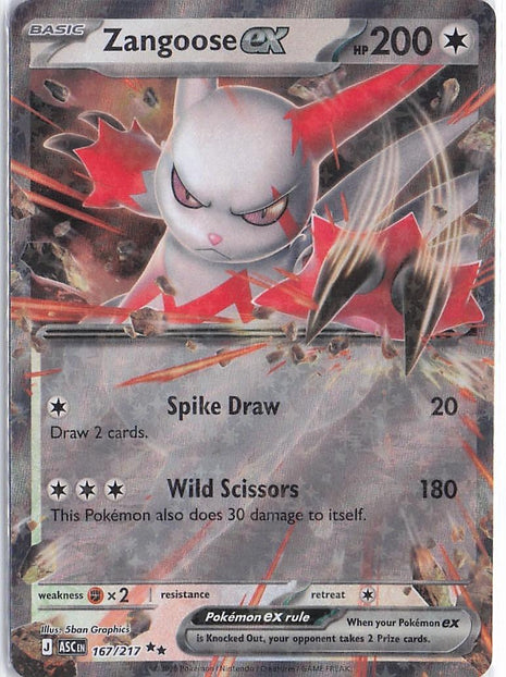 Zangoose ex 167/217