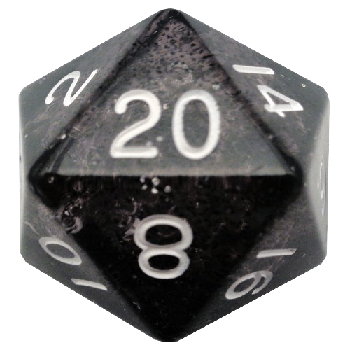 FanRoll - 35mm Mega Acrylic D20: Ethereal Black