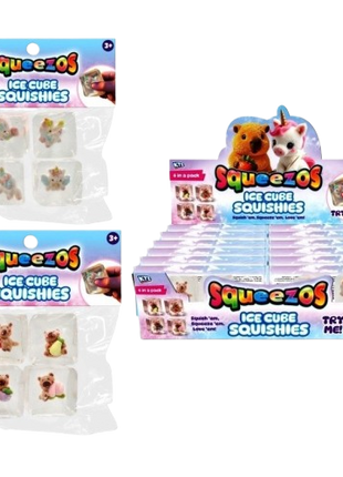Squeezos - Ice Cube with Unicorn & Capybara Squishies