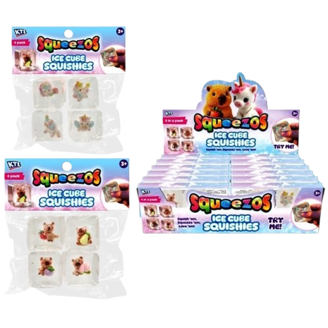 Squeezos - Ice Cube with Unicorn & Capybara Squishies