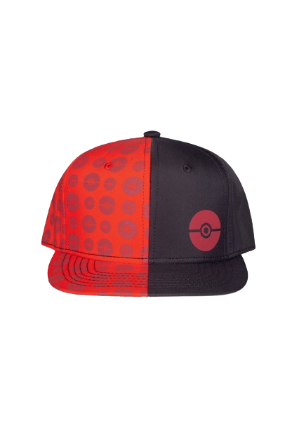 Pokemon - Difuzed Black and Red Pokeball Snapback Cap